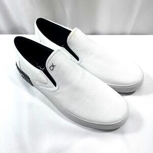 Calvin Klein Ryor Slip On‎ Flat Sole Sneakers White US 11.5 M Casual